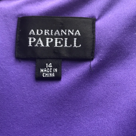 Adrianna Papell   Luxury Designer Purple Sleeveless Sheath Dress Size 14 - Picture 14 of 15